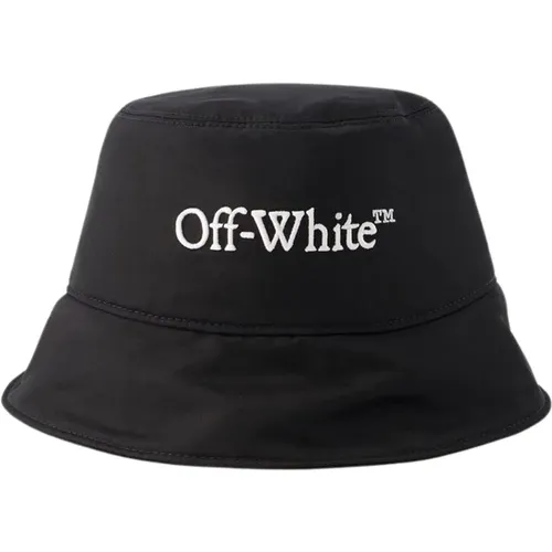 Logo Bucket Hat - /White Cotton , female, Sizes: ONE SIZE - Off White - Modalova