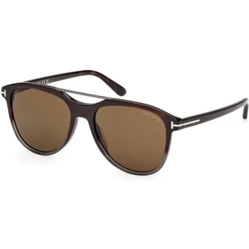 Stilvolle farbige Havana Sonnenbrille - Tom Ford - Modalova