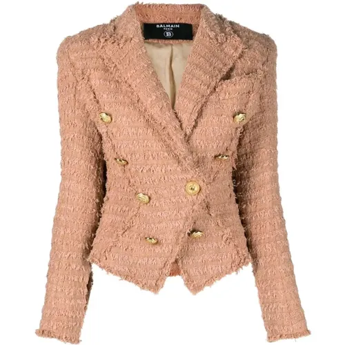 Btn tweed jacket , female, Sizes: S, M - Balmain - Modalova