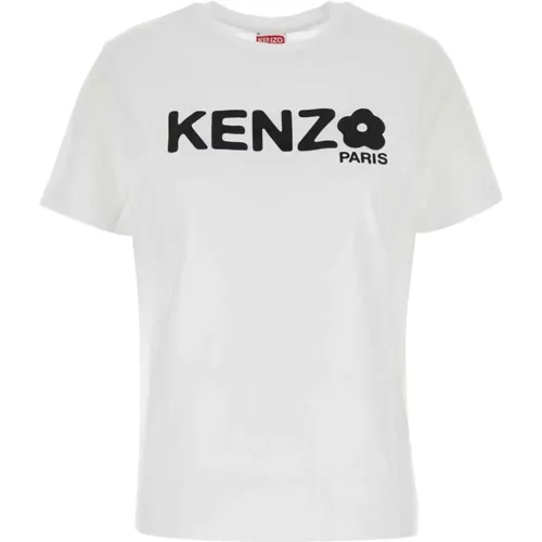 Klassisches Weißes Baumwoll-T-Shirt , Damen, Größe: L - Kenzo - Modalova