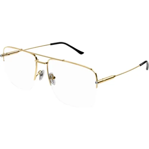 Gold Pilot Optische Doppelsteg Brille , unisex, Größe: L - Gucci - Modalova
