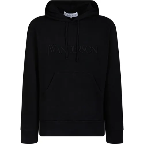 Schwarzer Logo-bestickter Hoodie , Herren, Größe: XL - JW Anderson - Modalova