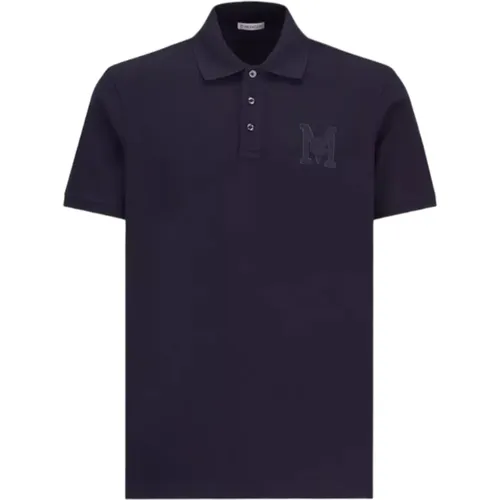 Besticktes Monogramm Poloshirt Navy , Herren, Größe: XL - Moncler - Modalova