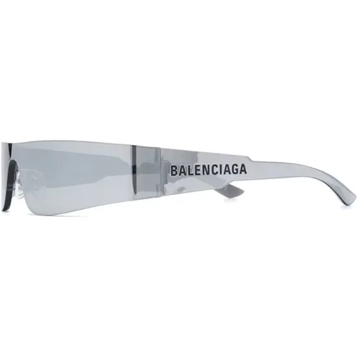 Silberne Sonnenbrille mit Zubehör - Balenciaga - Modalova