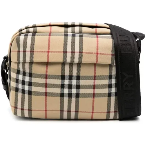 Vintage Check Pattern Leather Bum Bag , male, Sizes: ONE SIZE - Burberry - Modalova