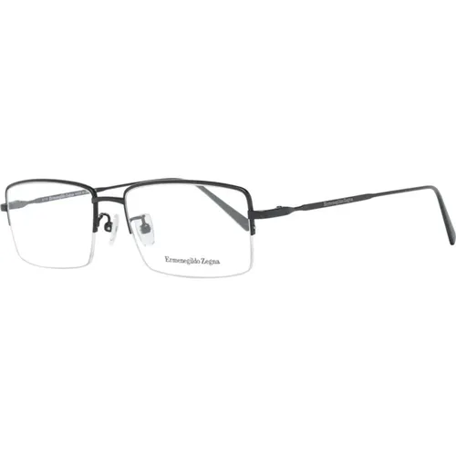 Schwarze Titan Halbrand Optische Brillen - Ermenegildo Zegna - Modalova