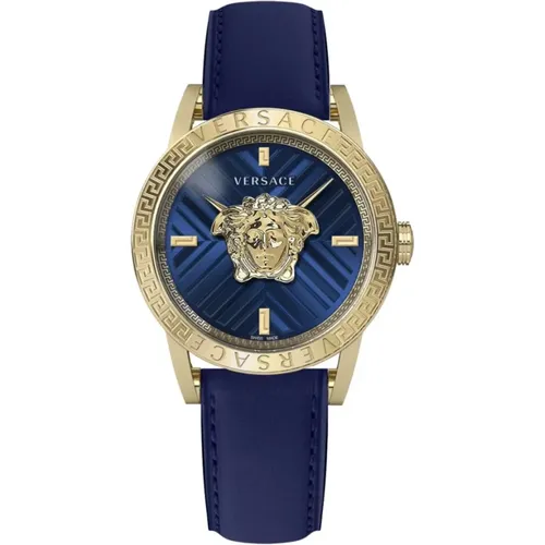 Blau-Gold V-Code Restyling Uhr - Versace - Modalova