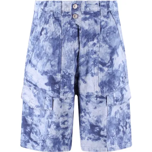 Blue Tie Dye Bermuda Shorts , male, Sizes: W34, W31 - Isabel marant - Modalova