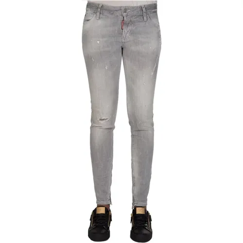 Mid Rise Skinny Jeans with Distressed Details , female, Sizes: 3XS - Dsquared2 - Modalova