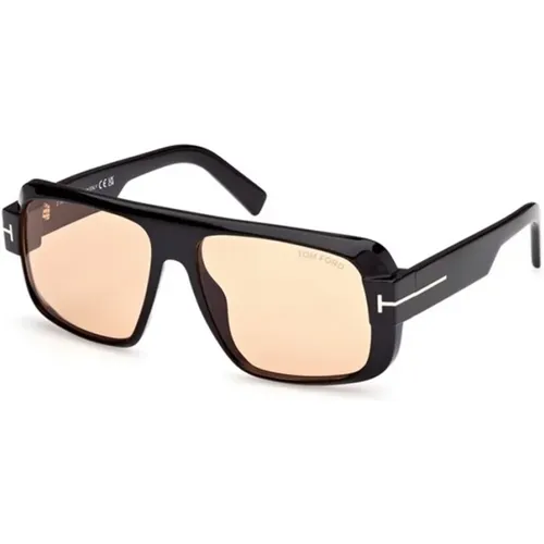 Shiny Brown Sunglasses Model Ft1101 , male, Sizes: 58 MM - Tom Ford - Modalova