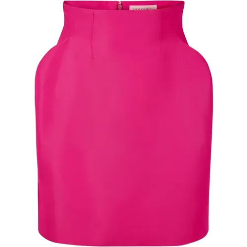 Rosa Taffeta High-Waisted Mini Rock , Damen, Größe: L - Nina Ricci - Modalova