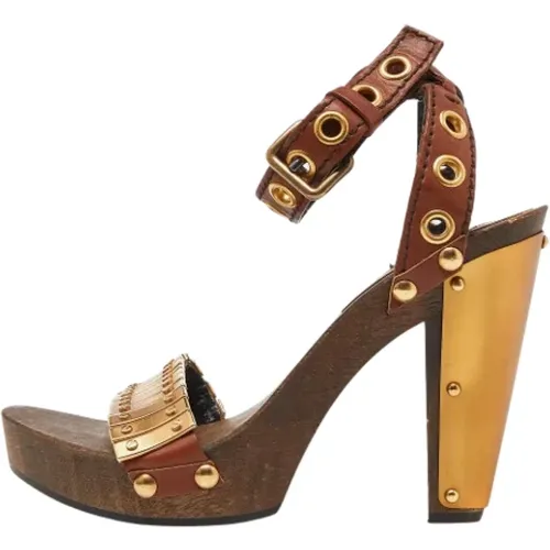 Pre-owned Leather sandals , female, Sizes: 4 UK - Miu Miu Pre-owned - Modalova