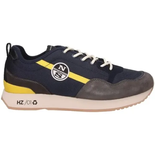 Recycledylon Sneakers with Suede Details , male, Sizes: 10 UK, 12 UK - North Sails - Modalova