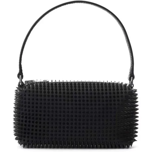 Spiked Leather Handbag with Logo Print , female, Sizes: ONE SIZE - alexander wang - Modalova