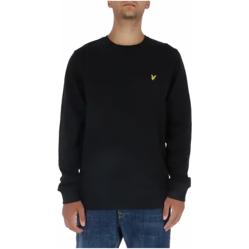 Stylischer schwarzer Print-Sweatshirt , Herren, Größe: 2XL - Lyle & Scott - Modalova