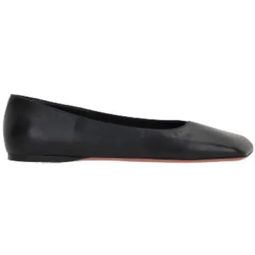 Square Toe Flat Shoes , female, Sizes: 3 1/2 UK, 7 UK, 5 UK, 6 1/2 UK, 4 UK, 3 UK, 8 UK, 6 UK, 2 UK, 4 1/2 UK, 5 1/2 UK - Amina Muaddi - Modalova