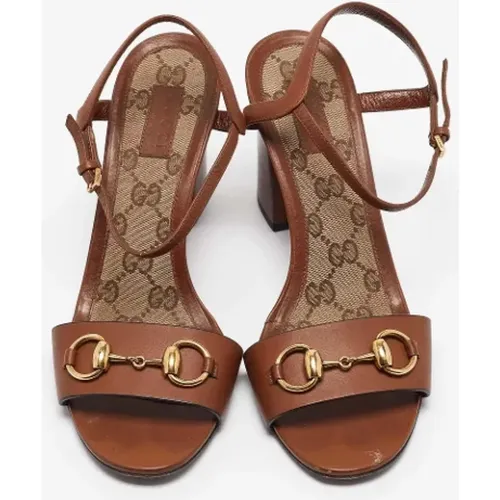 Pre-owned Leather sandals , female, Sizes: 4 1/2 UK - Gucci Vintage - Modalova