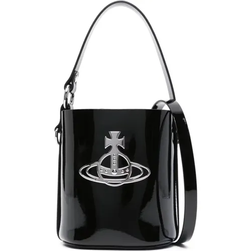 Patent Finish Bucket Bag , female, Sizes: ONE SIZE - Vivienne Westwood - Modalova
