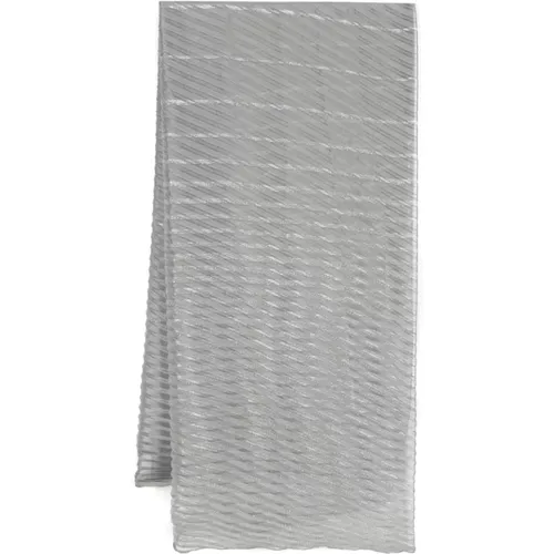 Grauer Plissierter Lurex Schal , Damen, Größe: ONE Size - Emporio Armani - Modalova