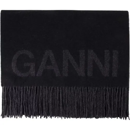 Fringed Scarf , female, Sizes: ONE SIZE - Ganni - Modalova