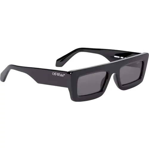 Dark Frame Sunglasses with Grey Lenses , unisex, Sizes: 52 MM - Off White - Modalova