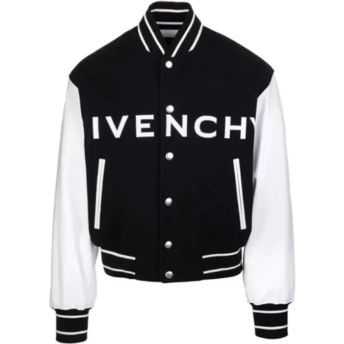 Bomber Jacket In Wool And Leather , male, Sizes: L, M - Givenchy - Modalova