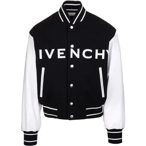 Bomber Jacket In Wool And Leather , male, Sizes: S, XL, L, M - Givenchy - Modalova