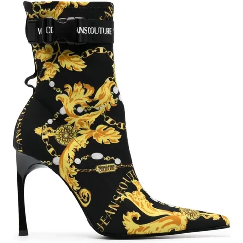 Black Ankle Boots Elegant Trendy Style , female, Sizes: 6 UK - Versace Jeans Couture - Modalova