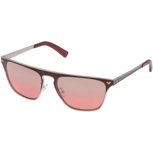 Rote Metallsonnenbrille für Frauen , Damen, Größe: 54 MM - Police - Modalova