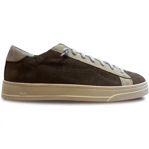 Braune Sneaker mit beigen Details - P448 - Modalova