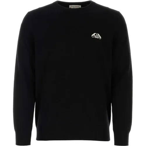 Schwarzer Kaschmir-Mix Pullover , Herren, Größe: M - alexander mcqueen - Modalova