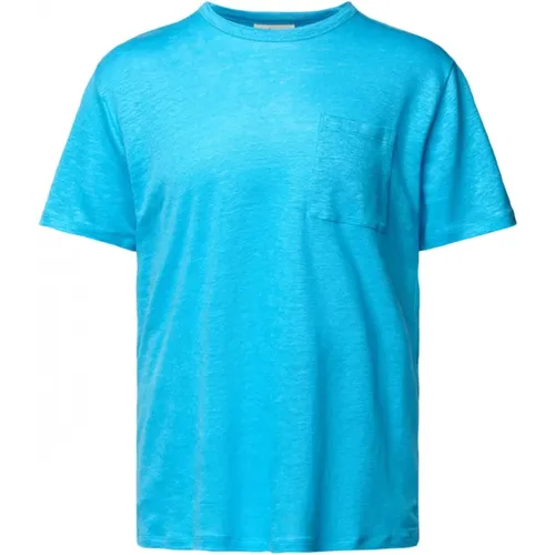 Blaues Leinen Taschen T-Shirt Ecstasea - MC2 Saint Barth - Modalova