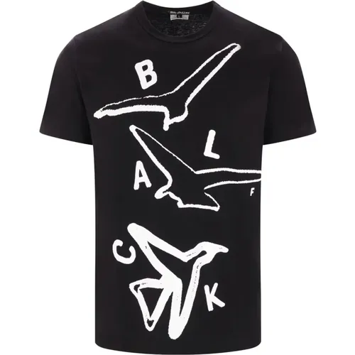 Schwarzes Grafiklogo Baumwoll-T-Shirt , Herren, Größe: M - Comme des Garçons - Modalova