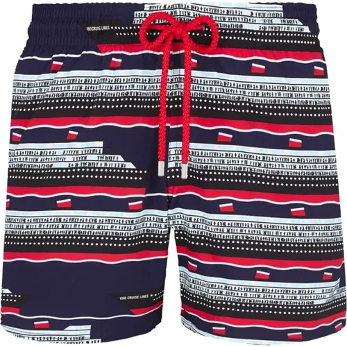 Moorise Swim Short with Cruise Lines Print , male, Sizes: XL, S, 2XL - Vilebrequin - Modalova