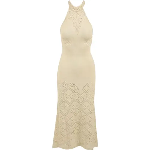 Cream Dress Vskd05025 V2 , female, Sizes: M - Akep - Modalova