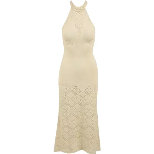 Cream Dress Vskd05025 V2 , female, Sizes: M, S - Akep - Modalova