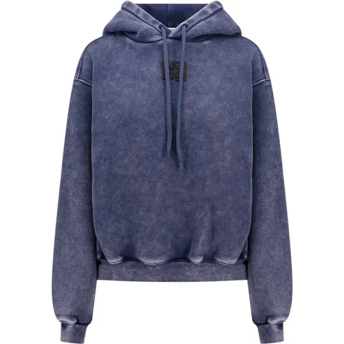 Denim Effect Hooded Sweatshirt , female, Sizes: S, M, L, XS - alexander wang - Modalova