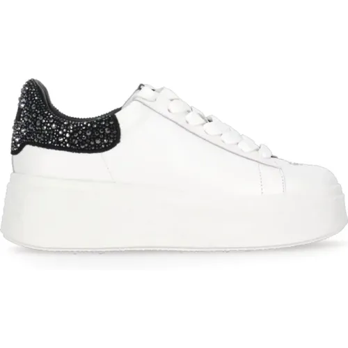 Leather Sneakers with Strass Details , female, Sizes: 6 UK, 4 UK, 5 UK, 8 UK - Ash - Modalova