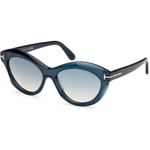 Blaue Gradient Grün Sonnenbrille Ft1111 - Tom Ford - Modalova