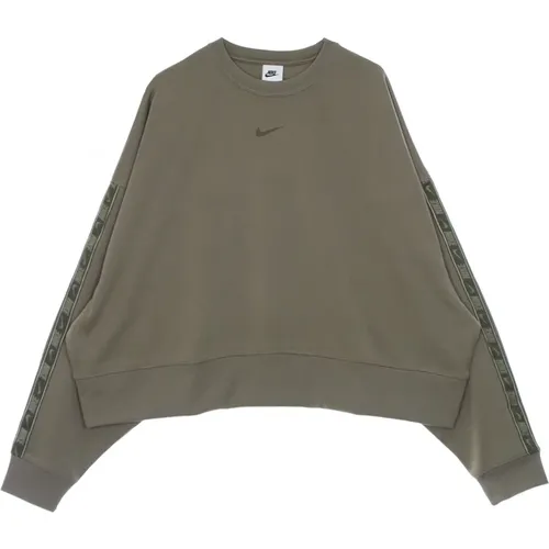 Oversize Crewneck Sweatshirt in Matt-Oliv , Damen, Größe: M - Nike - Modalova