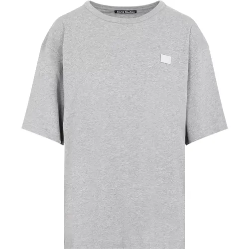 Grey Oversize T-Shirt Crew Neck , male, Sizes: XS - Acne Studios - Modalova