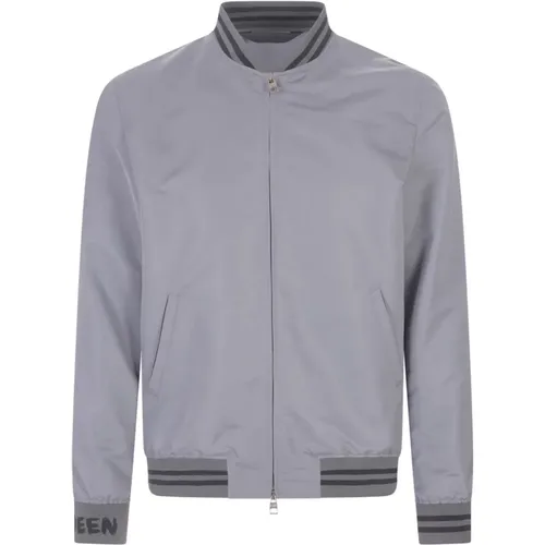 Jacket Aw23 Polyester Ribbed Trims , male, Sizes: L - alexander mcqueen - Modalova