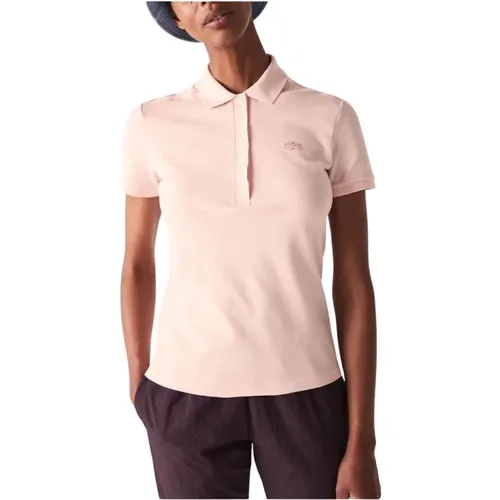 Stretch Cotton Piqué Polo Shirt , female, Sizes: S, M - Lacoste - Modalova