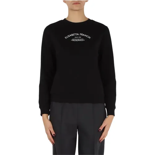 Baumwoll-Logo-Sweatshirt , Damen, Größe: XS - Elisabetta Franchi - Modalova