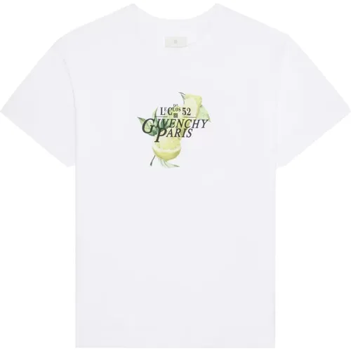 Zitronen-Print Crew Neck T-shirts Polos , Herren, Größe: S - Givenchy - Modalova