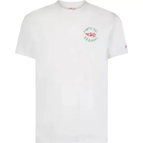 Weißes T-Shirt Forte Drammi 01n Emb , Herren, Größe: S - MC2 Saint Barth - Modalova