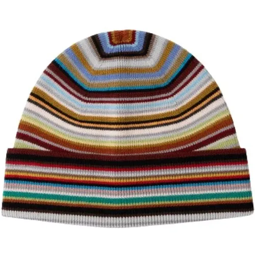 Signature Stripe Beanie Hat , female, Sizes: ONE SIZE - PS By Paul Smith - Modalova