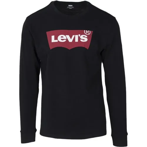 Schwarzes Langarm Rundhals T-Shirt mit Druck Levi's - Levis - Modalova