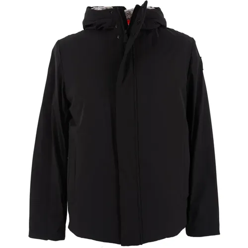 Kurze Winter Parka Jacke Schwarz , Herren, Größe: S - Suns - Modalova