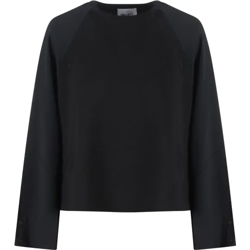 Seidenärmel Crew Neck Pullover , Damen, Größe: S - NUDE - Modalova